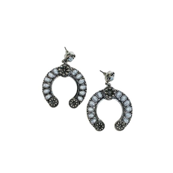 Western Boho Style Silver Concho Naja Earrings #880 - Picture 10 of 11